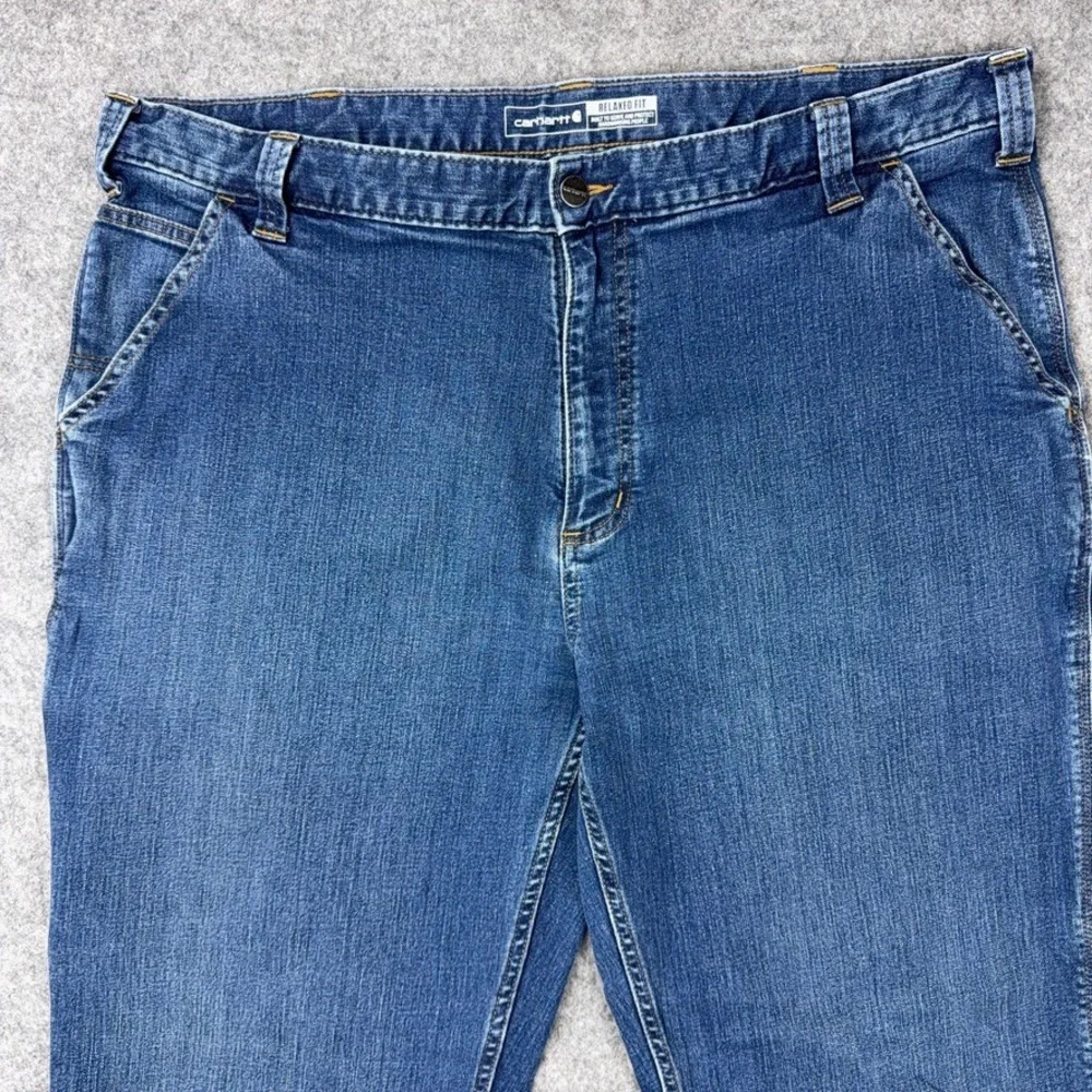 Carhartt Jeans Men 42x32 Blue Rugged Flex Relaxed Fit Utility Carpenter Workwear